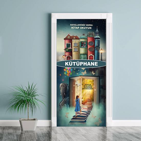 kütüphane kapı giydirme, kütüphane posteri, kütüphane afişleri, kütüphane duvar giydirme, kütüphane cam giydirme, z-kütüphane, kütüphane kurulumu, 